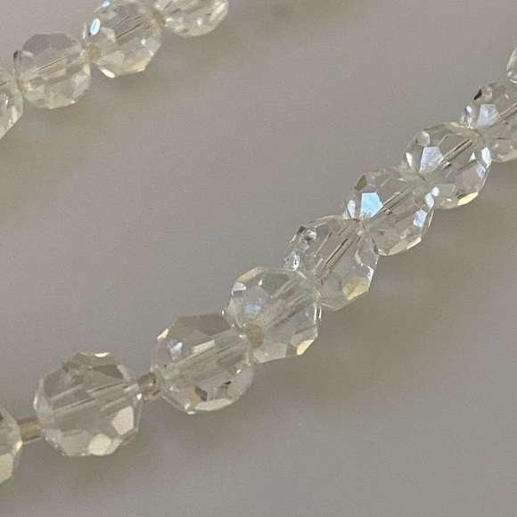17 Vintage Necklace Faceted Crystal Beads Chocker 12”-14.5” - Picture 5 of 9
